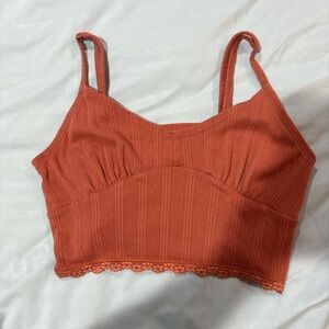 American Eagle Outfitters Terracotta Ribbed Top